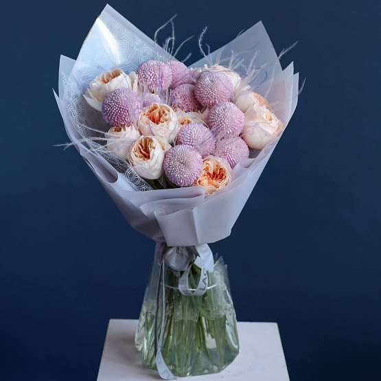 Garden Roses and Chrysanthemums Duo Bouquet