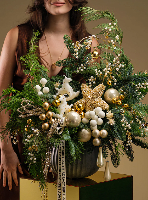 Композиция со свечами и звездой «Жемчужное сияние» L