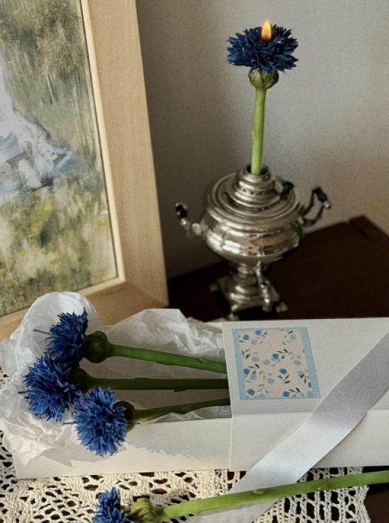 Свеча «Полевые васильки»