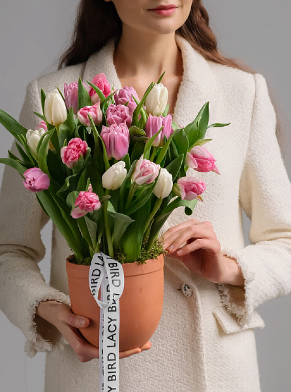 Кашпо с тюльпанами «Март»