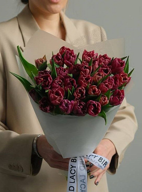 Фиолетовые тюльпаны 31 шт 