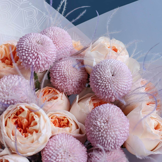 Garden Roses and Chrysanthemums Duo Bouquet