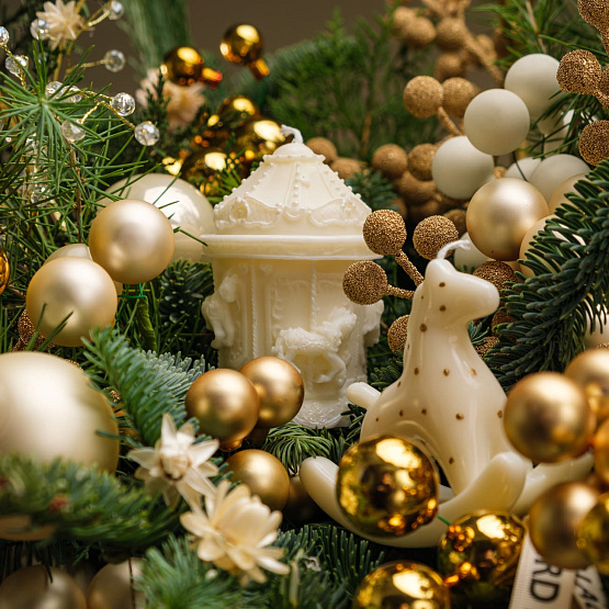 Композиция со свечами и звездой «Жемчужное сияние» XL