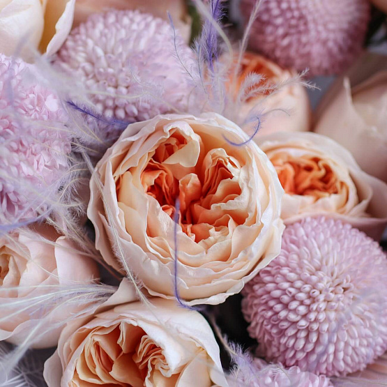 Garden Roses and Chrysanthemums Duo Bouquet