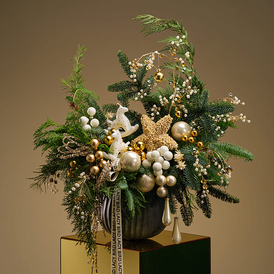 Композиция со свечами и звездой «Жемчужное сияние» L