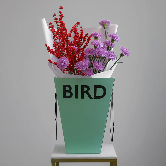 Дуобукет из илекса и диантусов