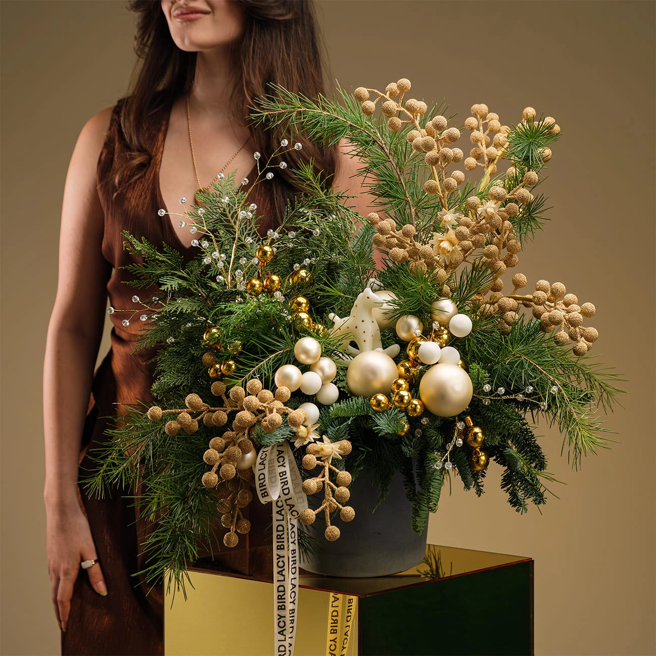 Композиция со свечой «Жемчужное сияние» M